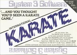 Advert for International Karate on the Fairchild Channel F.