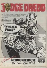 Advert for Judge Dredd (Melbourne House) on the Commodore 64.