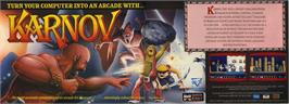 Advert for Karnov on the Microsoft DOS.