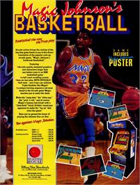 Advert for Magic Johnson's Basketball on the Commodore 64.
