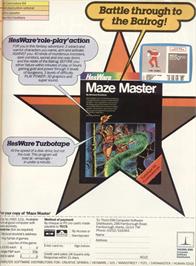 Advert for Maze Master (Compute!) on the Commodore 64.