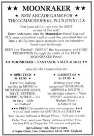 Advert for Moonraker (Loadstar) on the Commodore 64.