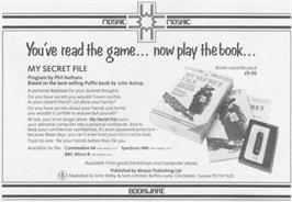 Advert for My Secret File on the Commodore 64.