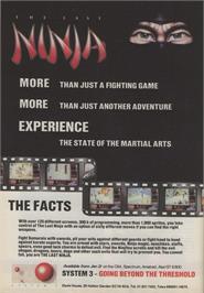 Advert for Ninja (Softgold) on the Commodore 64.