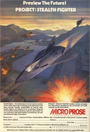Advert for Project Stealth Fighter on the Commodore 64.