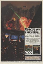 Advert for Rescue On Fractalus! on the Commodore 64.