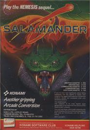 Advert for Salamander on the MSX.