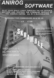 Advert for Skramble (Anirog) on the Commodore VIC-20.