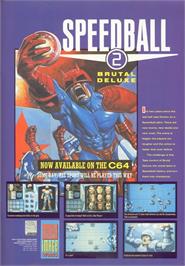 Advert for Speedball 2 - Brutal Deluxe on the Commodore 64.