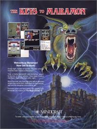 Advert for The Keys to Maramon on the Commodore 64.