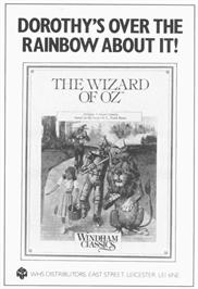 Advert for The Wizard of Oz on the Commodore 64.