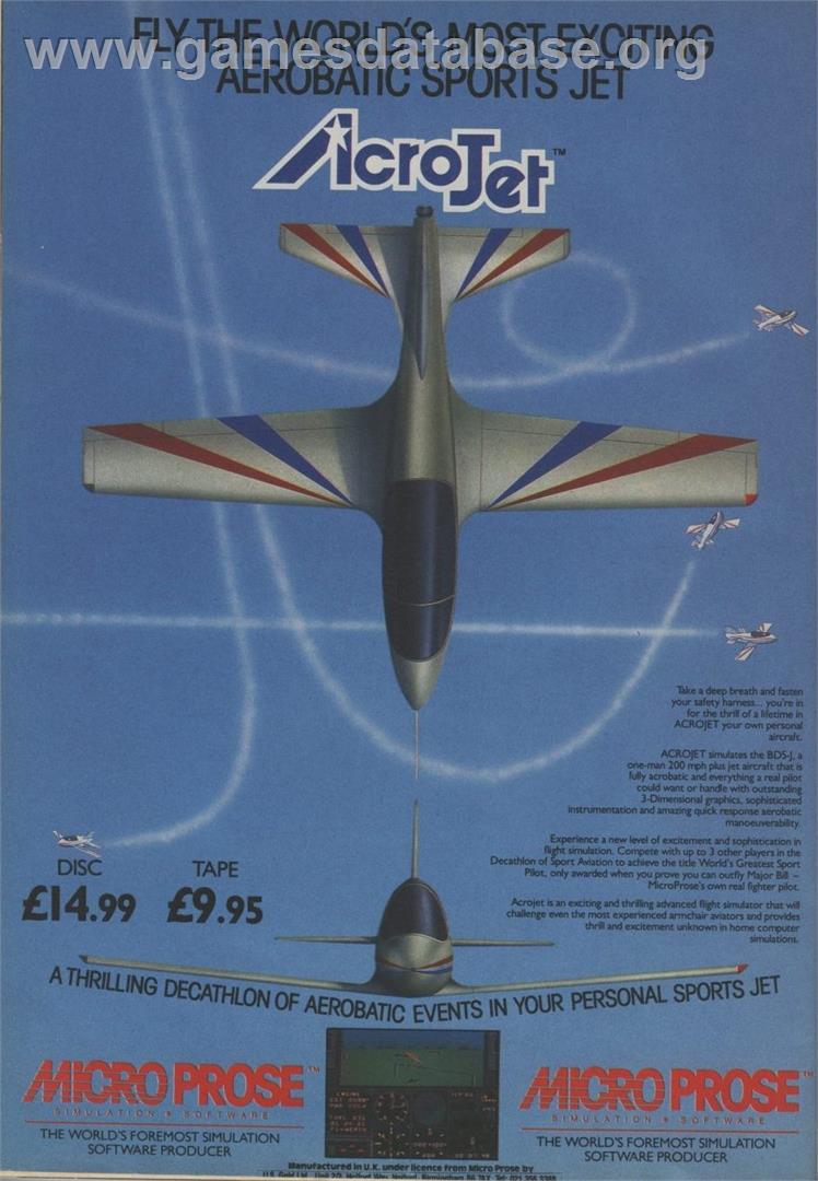 Acrojet - MSX - Artwork - Advert