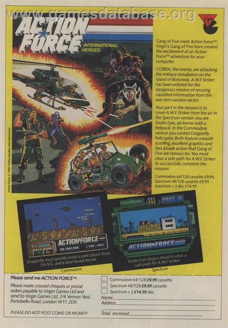 Action Force - Commodore 64 - Artwork - Advert