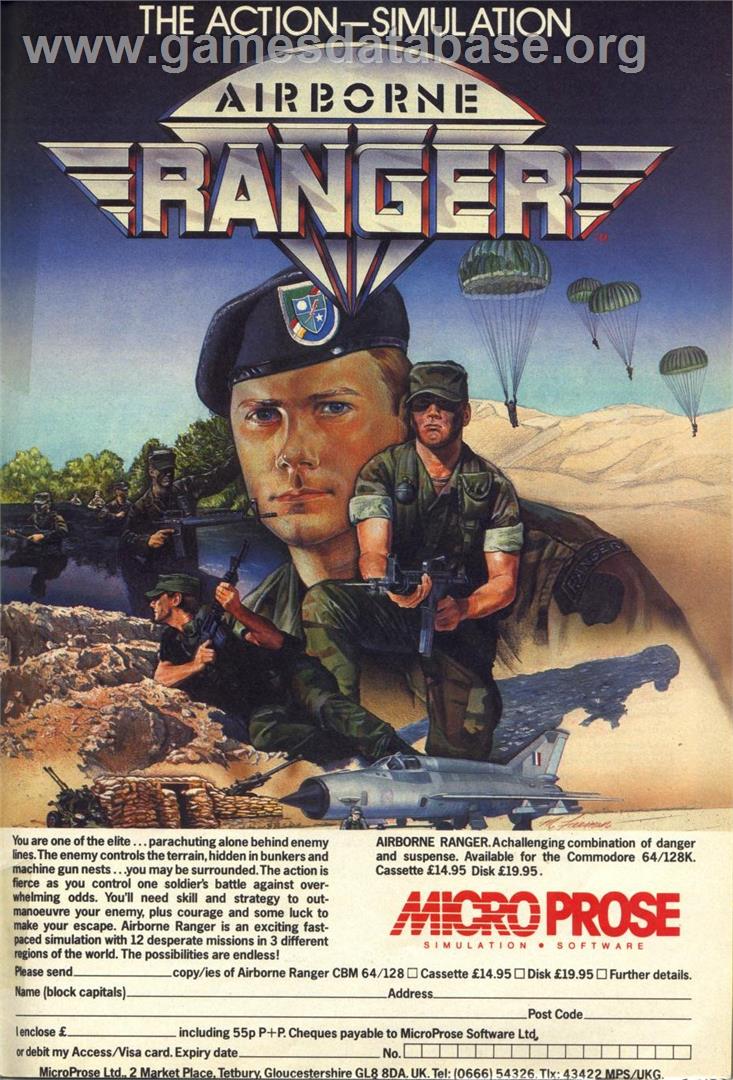 Airborne Ranger - Commodore Amiga - Artwork - Advert