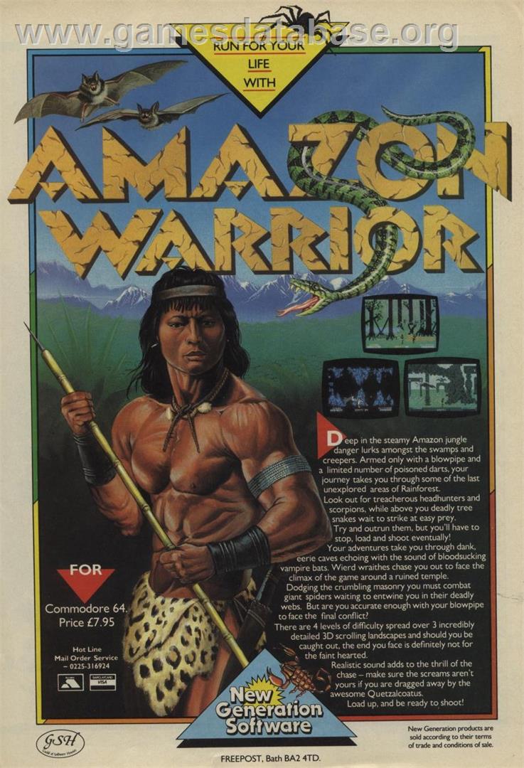 Amazon Warrior - Commodore 64 - Artwork - Advert