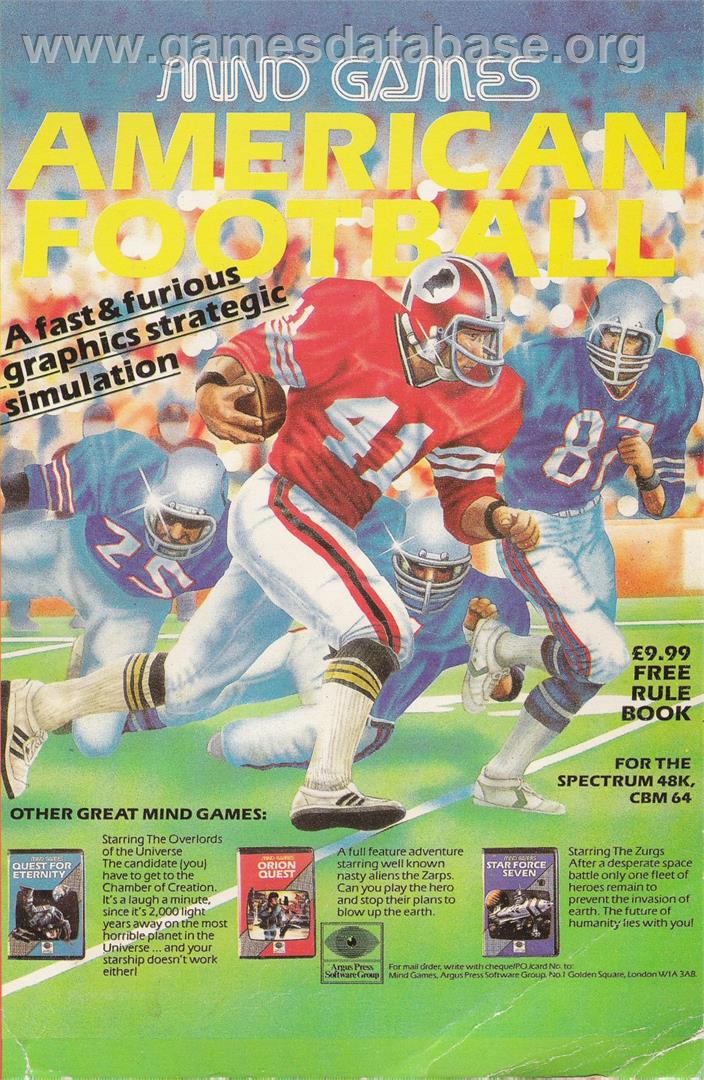 American Football - Amstrad CPC - Artwork - Advert