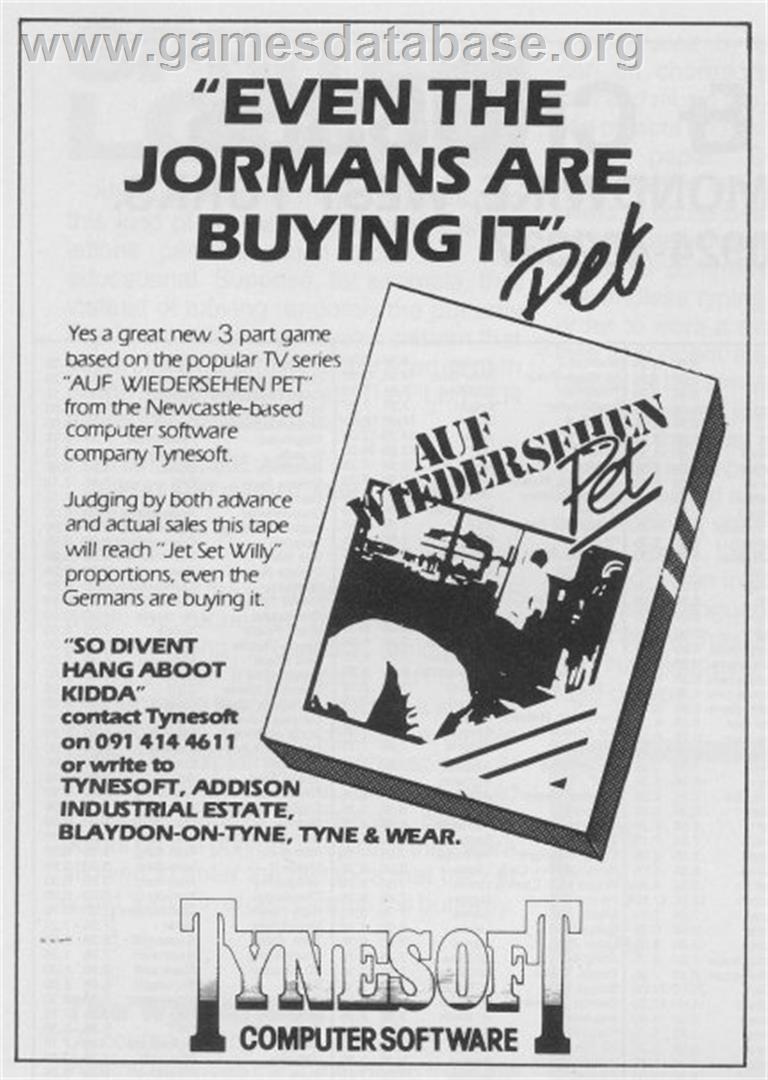 Auf Wiedersehen Pet - Commodore 64 - Artwork - Advert
