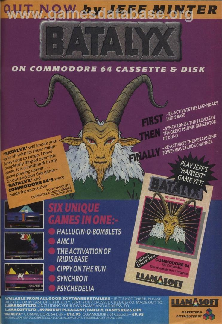Batalyx - Commodore 64 - Artwork - Advert