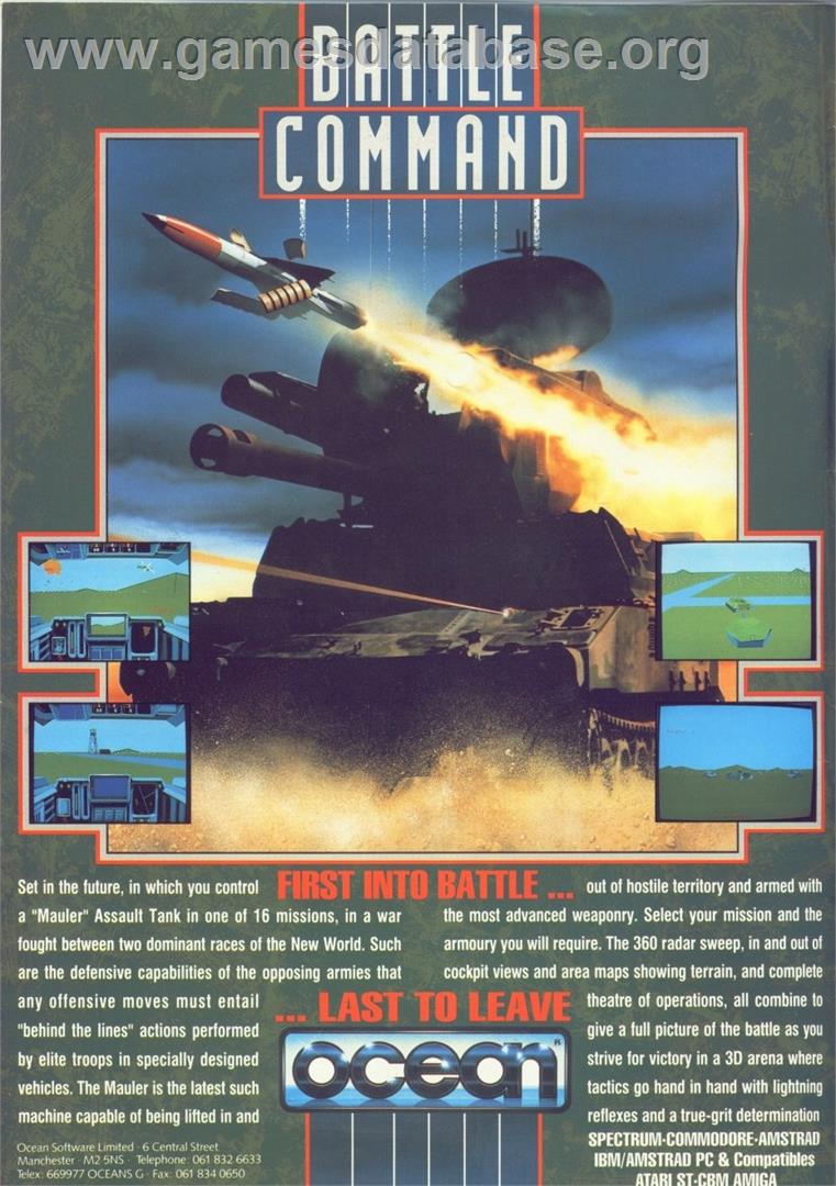 Battle Command (Ocean) - Commodore 64 - Artwork - Advert