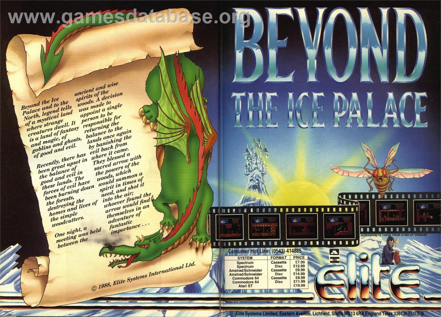 Beyond the Ice Palace - Commodore 64 - Artwork - Advert