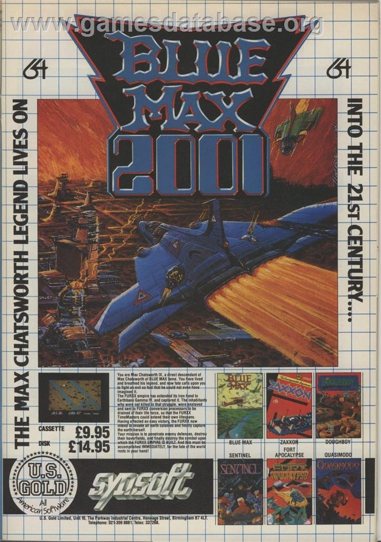 Blue Max - Commodore 64 - Artwork - Advert
