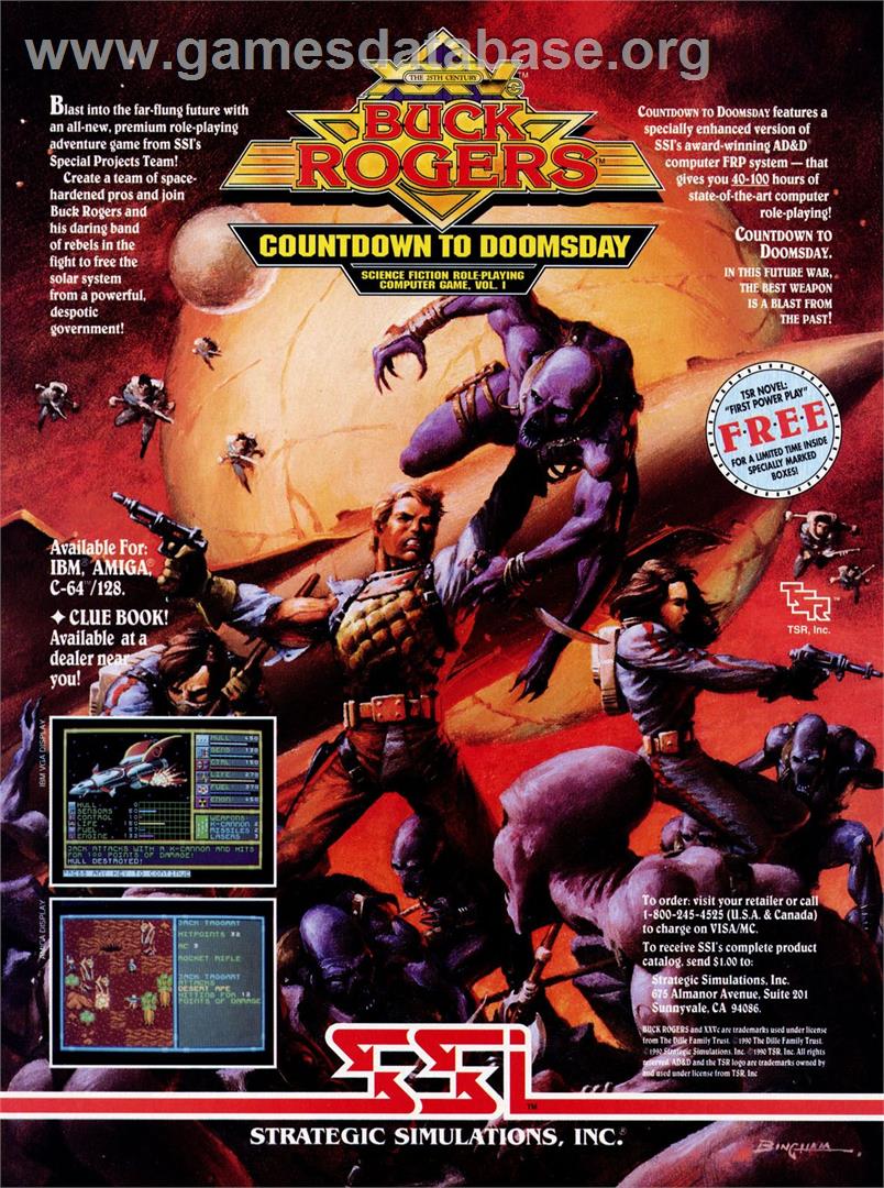 Buck Rogers: Countdown to Doomsday - Commodore Amiga - Artwork - Advert