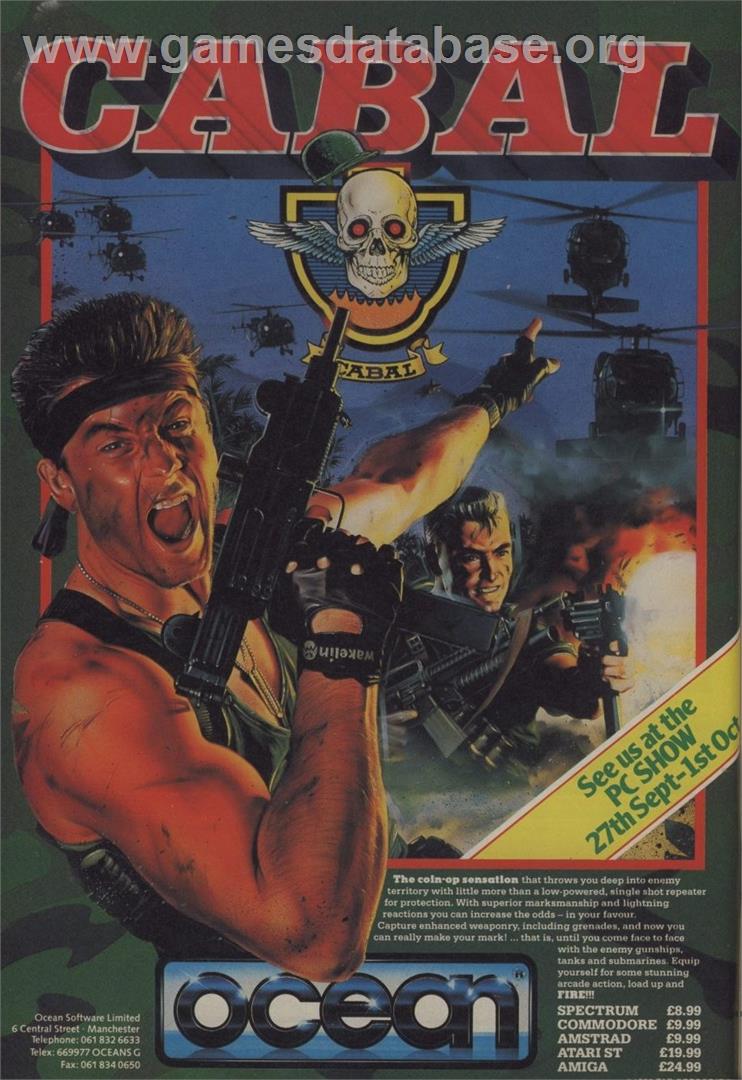 Cabal (Ocean) - Commodore 64 - Artwork - Advert