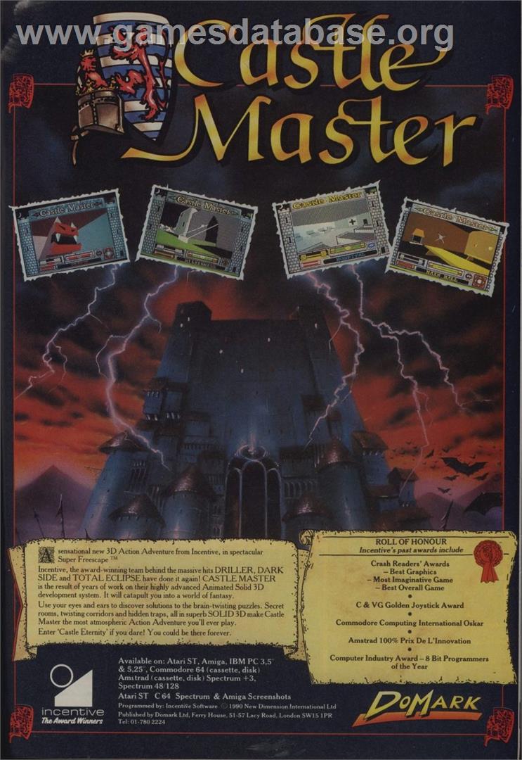 Castle Master - Commodore 64 - Artwork - Advert