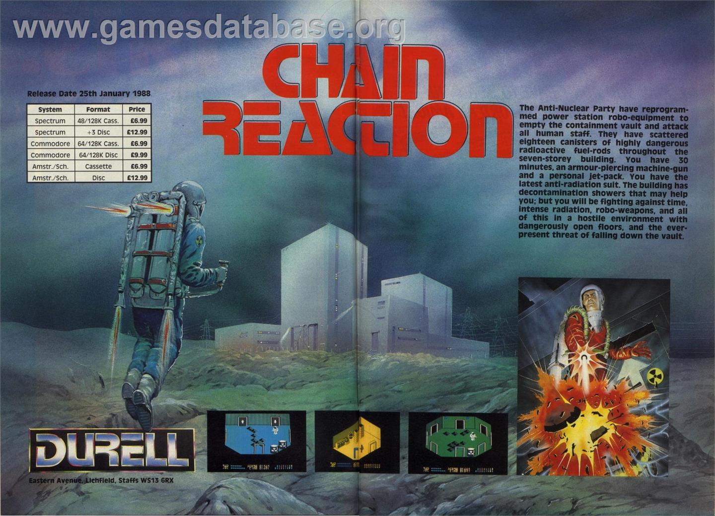 Chain Reaction - Commodore 64 - Artwork - Advert