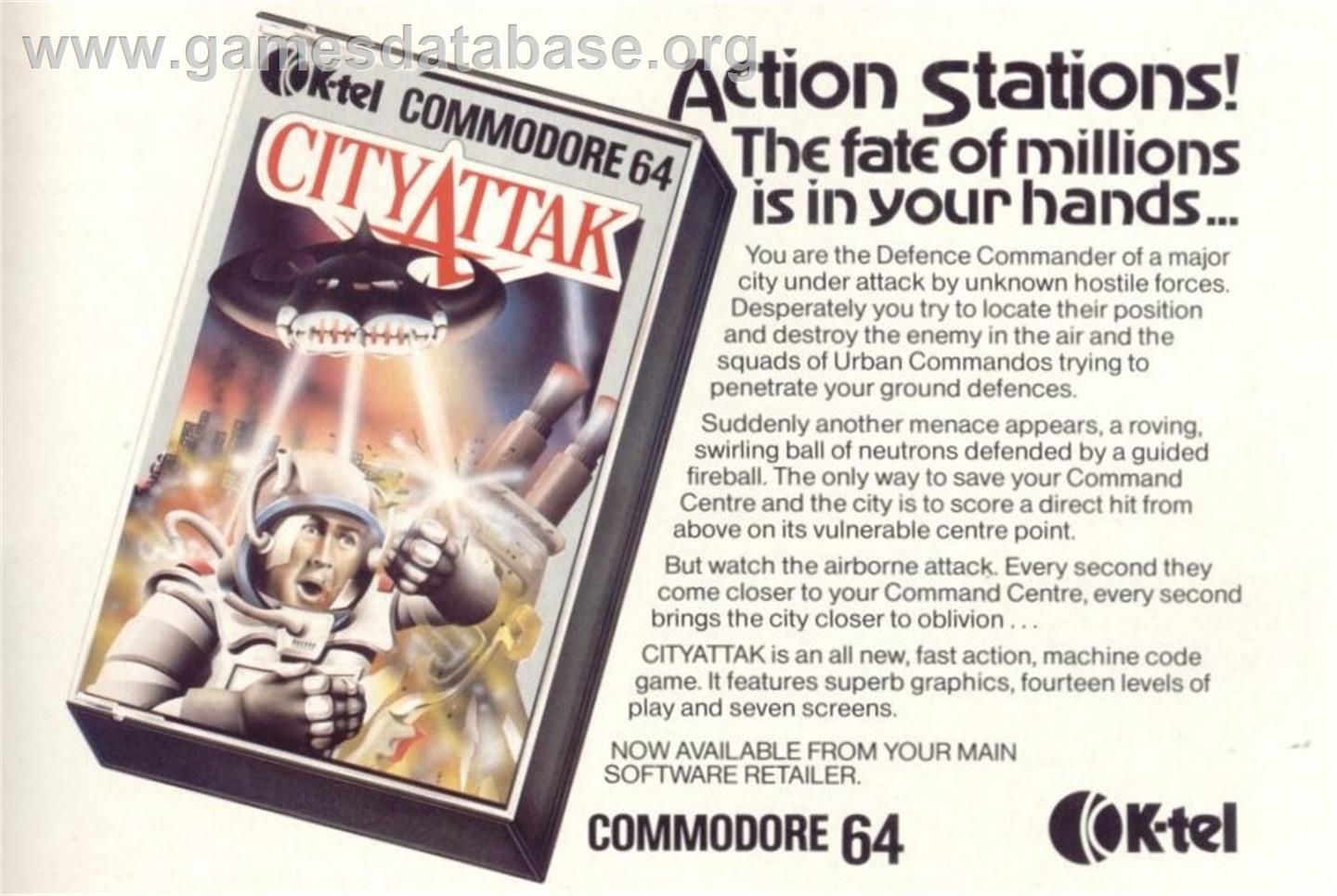 Cityattak! - Commodore 64 - Artwork - Advert