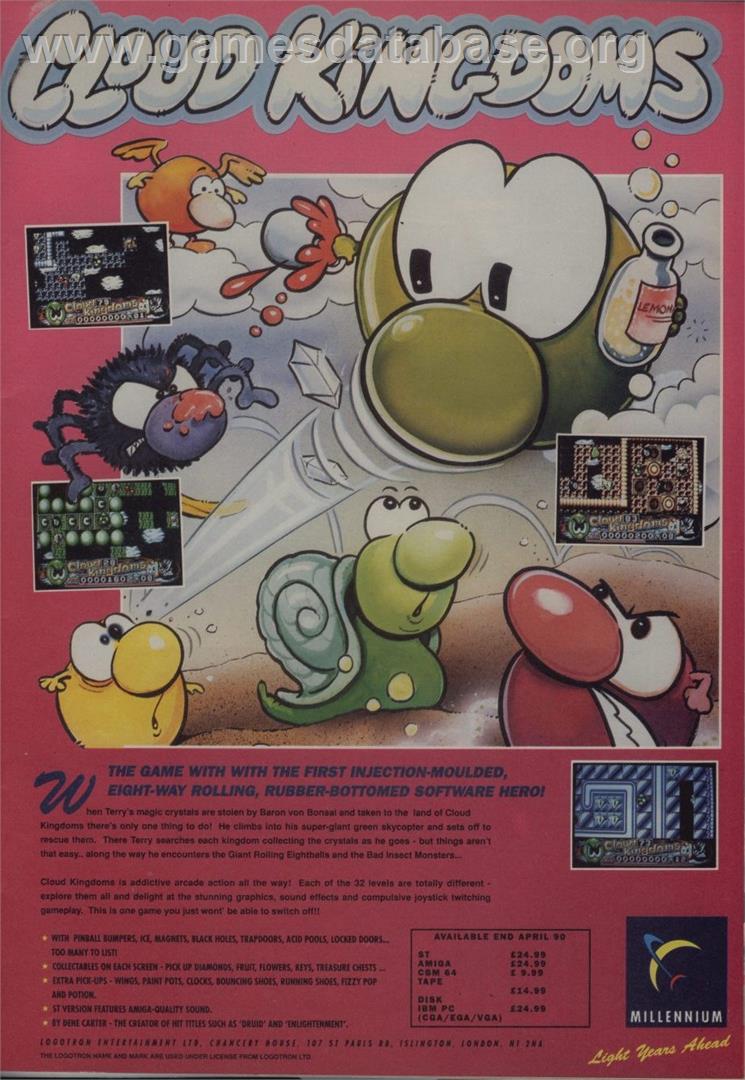 Cloud Kingdoms - Atari ST - Artwork - Advert