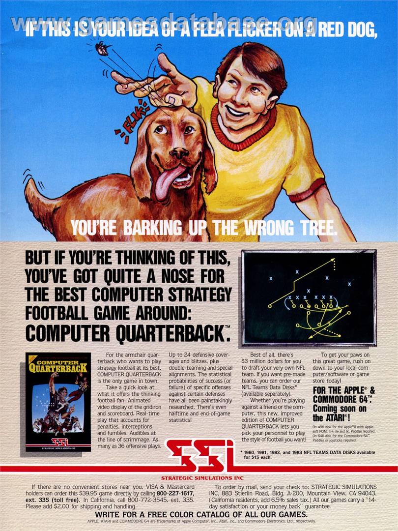 Computer Quarterback - Commodore 64 - Artwork - Advert