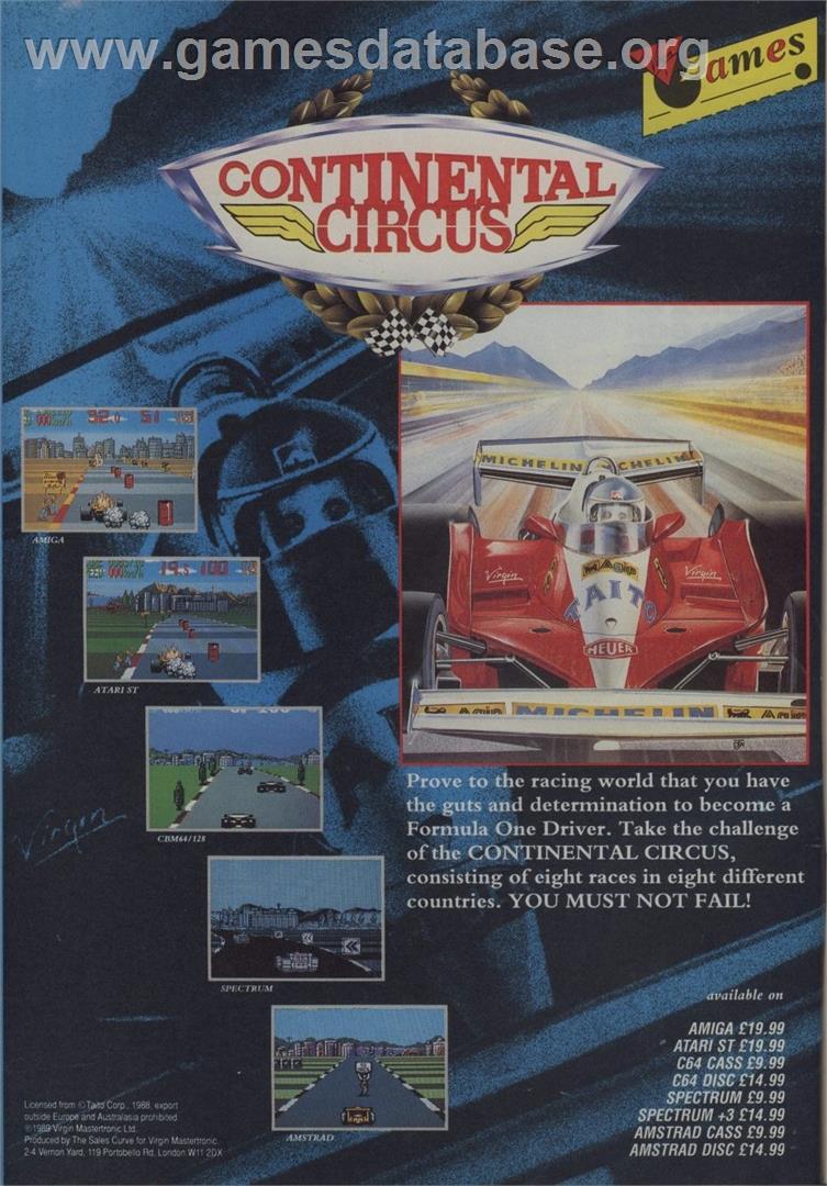 Continental Circus - Commodore 64 - Artwork - Advert
