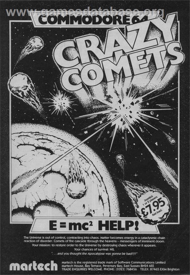 Crazy Comets - Commodore 64 - Artwork - Advert