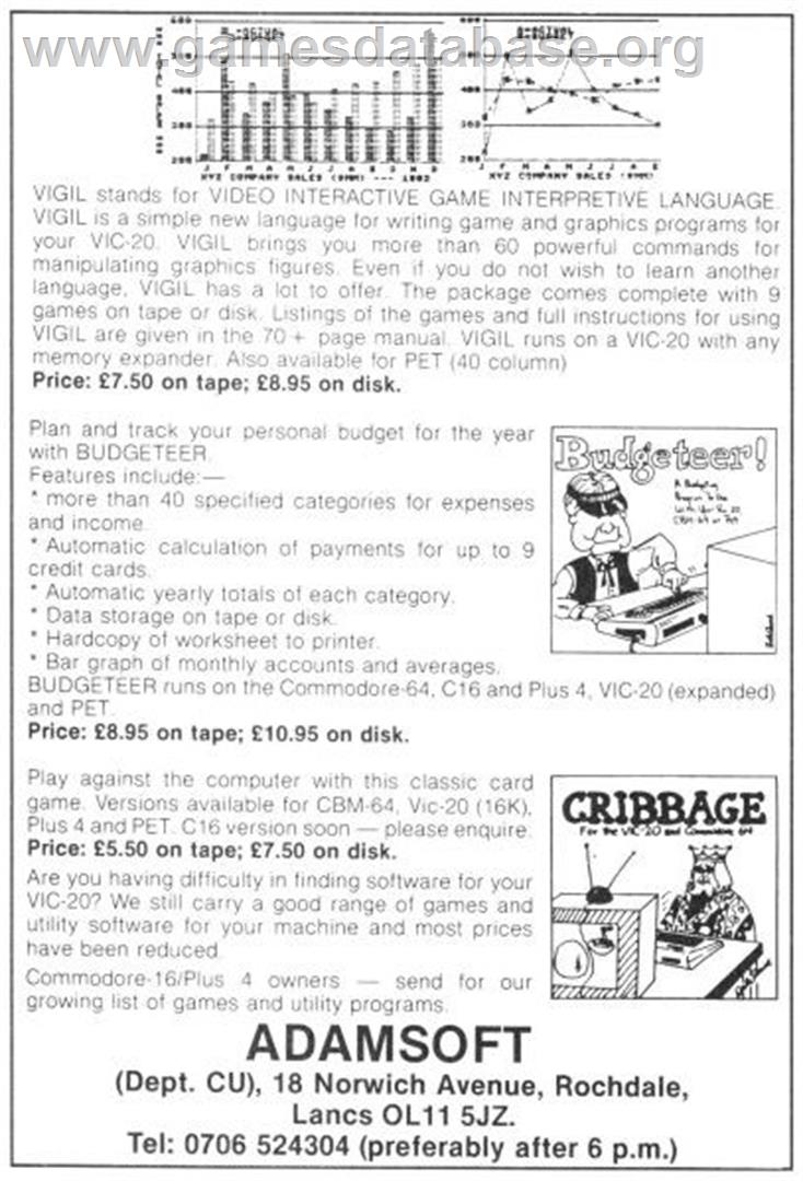 Cribbage - Commodore 64 - Artwork - Advert