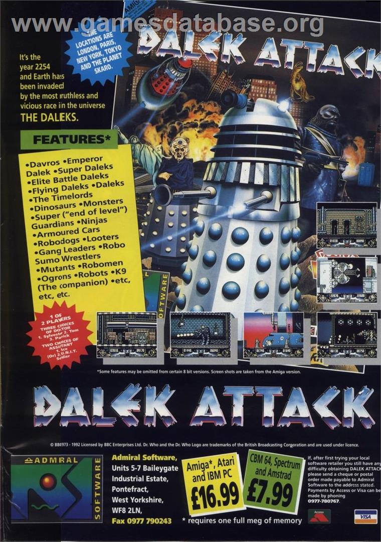 Dalek Attack - Microsoft DOS - Artwork - Advert