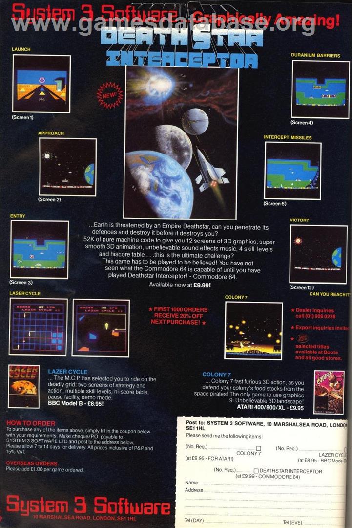 Death Star Interceptor - Commodore 64 - Artwork - Advert