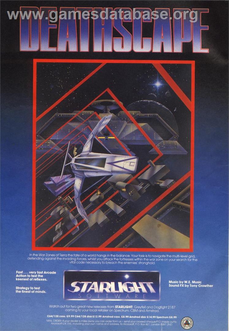 Deathscape - Commodore 64 - Artwork - Advert