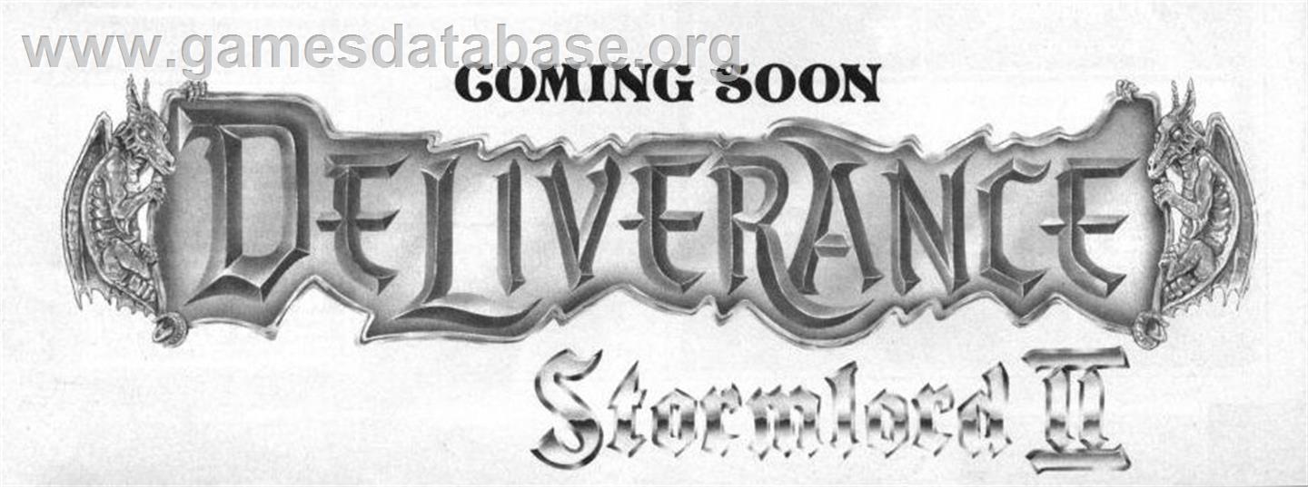 Deliverance: Stormlord II - Commodore 64 - Artwork - Advert