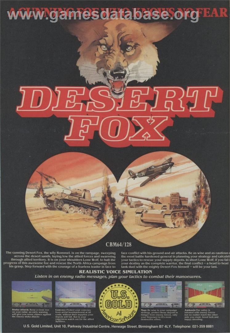 Desert Fox - Commodore 64 - Artwork - Advert
