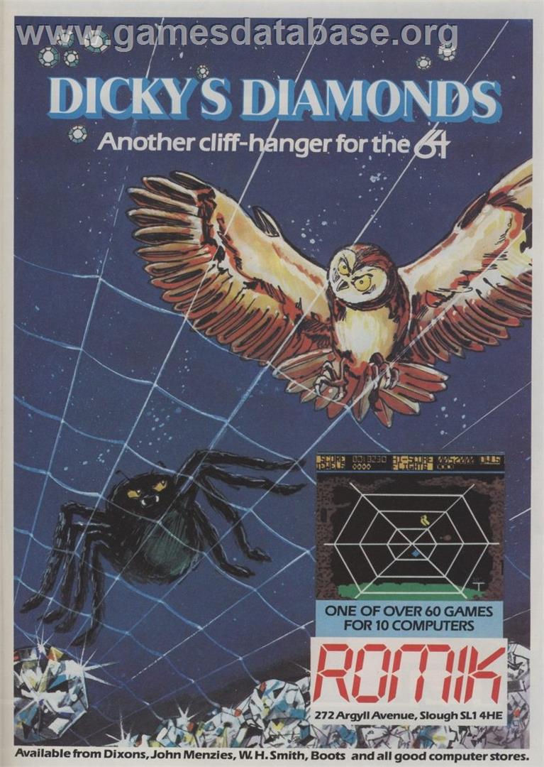 Dicky's Diamonds - Commodore 64 - Artwork - Advert