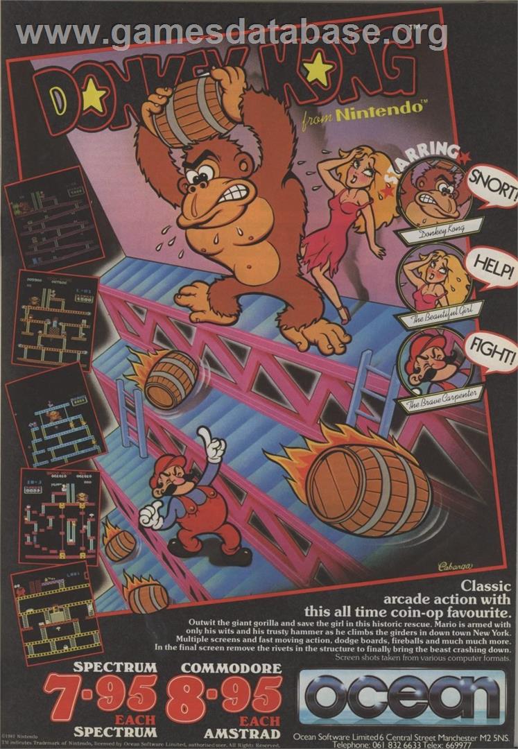 Donkey Kong (Ocean) - Commodore 64 - Artwork - Advert