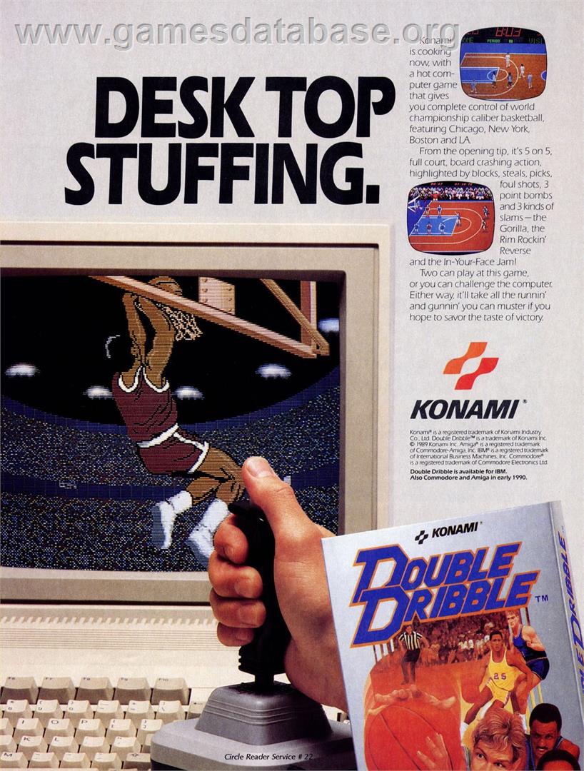 Double Dribble - Microsoft DOS - Artwork - Advert