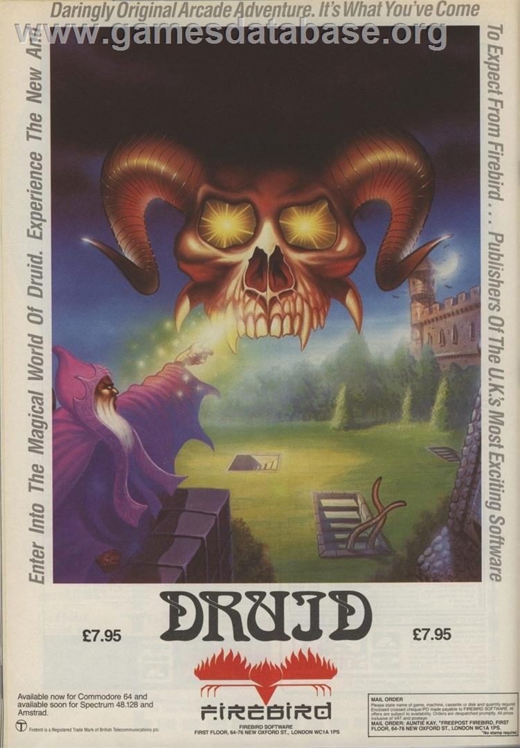 Druid - Commodore 64 - Artwork - Advert