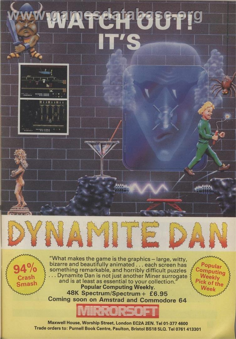 Dynamite Dan - Commodore 64 - Artwork - Advert