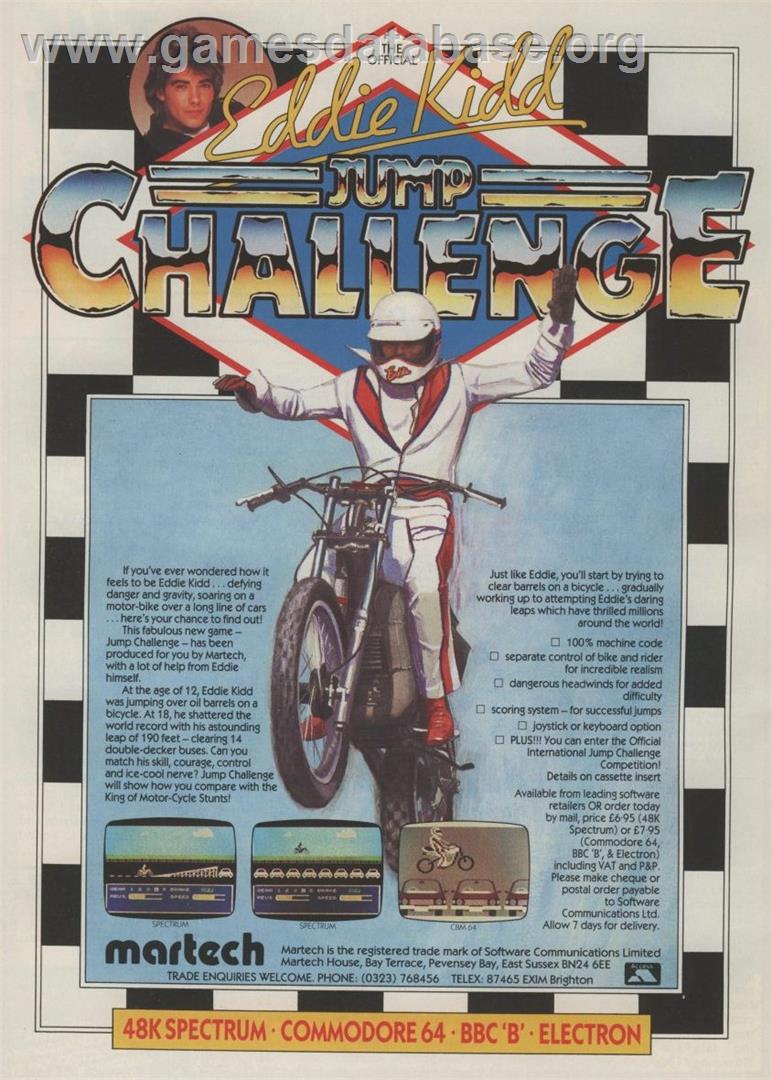 Eddie Kidd Jump Challenge - Acorn BBC Micro - Artwork - Advert