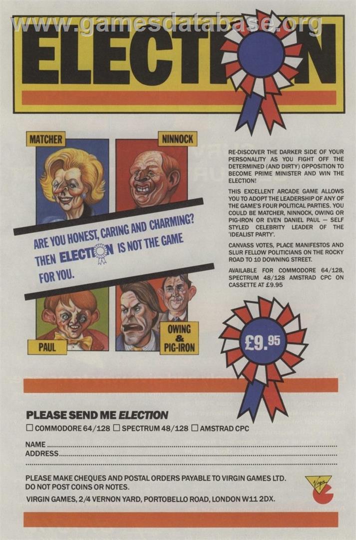 Election - Commodore 64 - Artwork - Advert