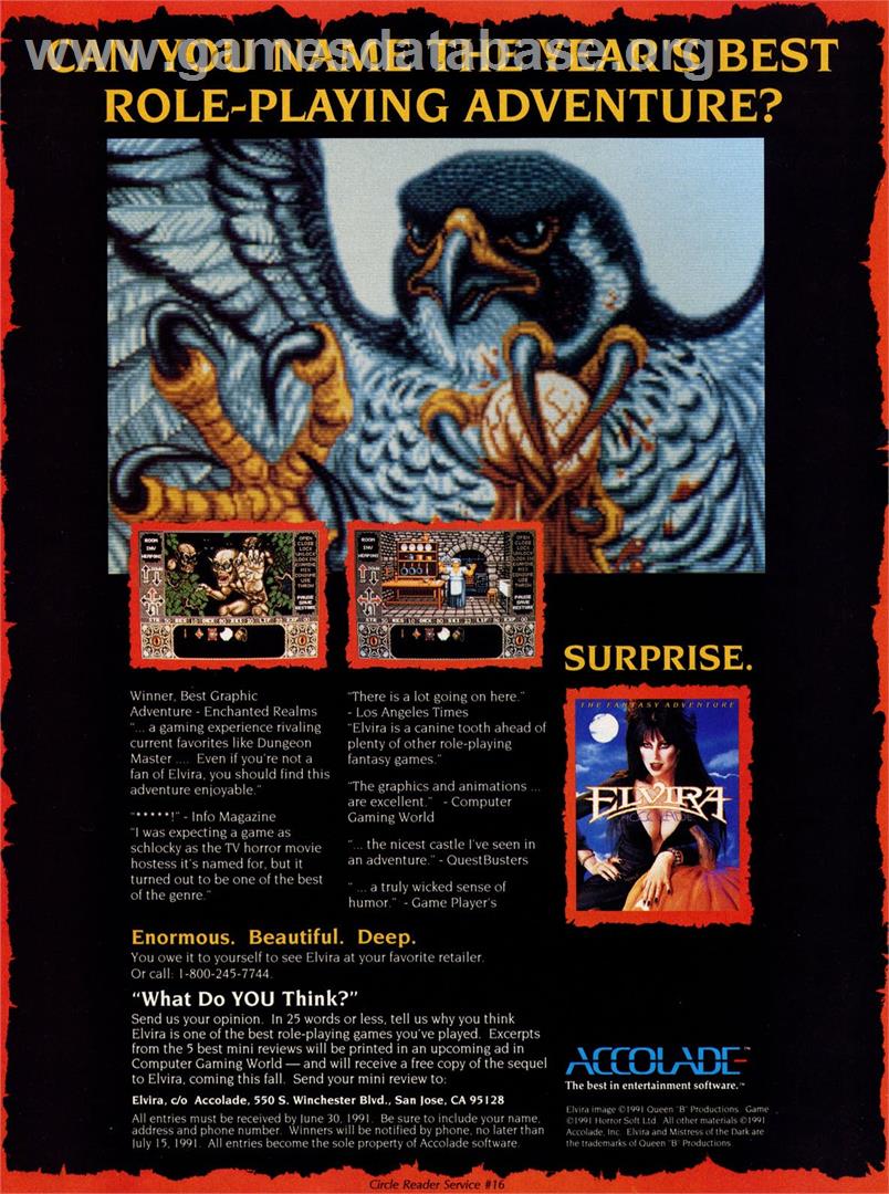 Elvira II: The Jaws of Cerberus - Commodore 64 - Artwork - Advert