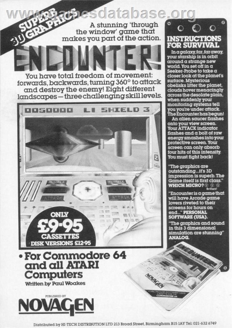 Encounter! - Commodore 64 - Artwork - Advert