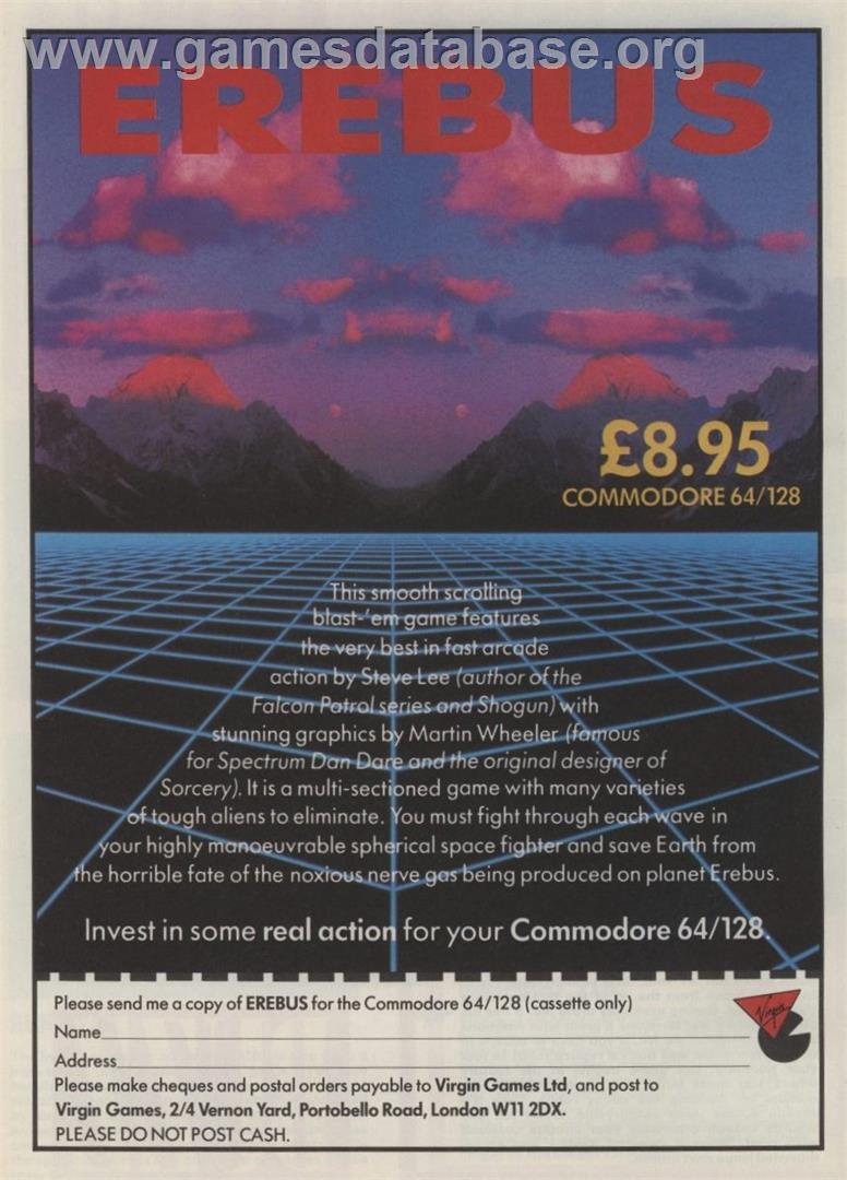 Erebus - Commodore 64 - Artwork - Advert
